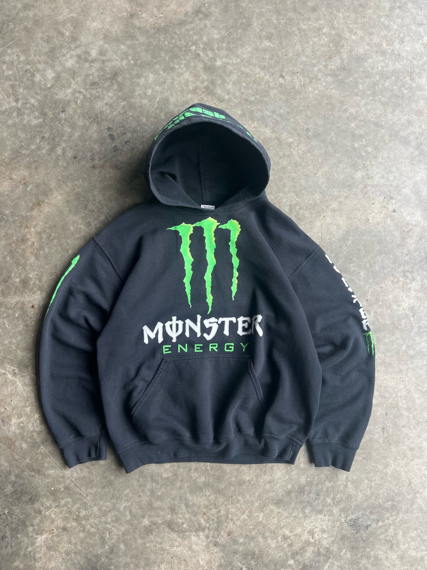 Vintage Black Monster Energy Hoodie - M