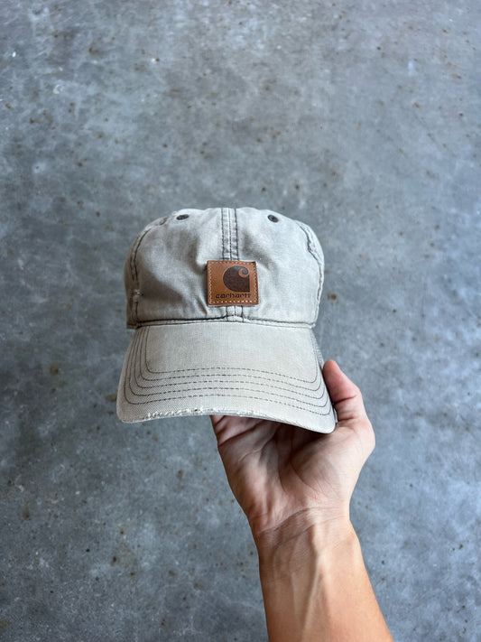 Vintage Faded Light Brown Carhartt Velcro Hat