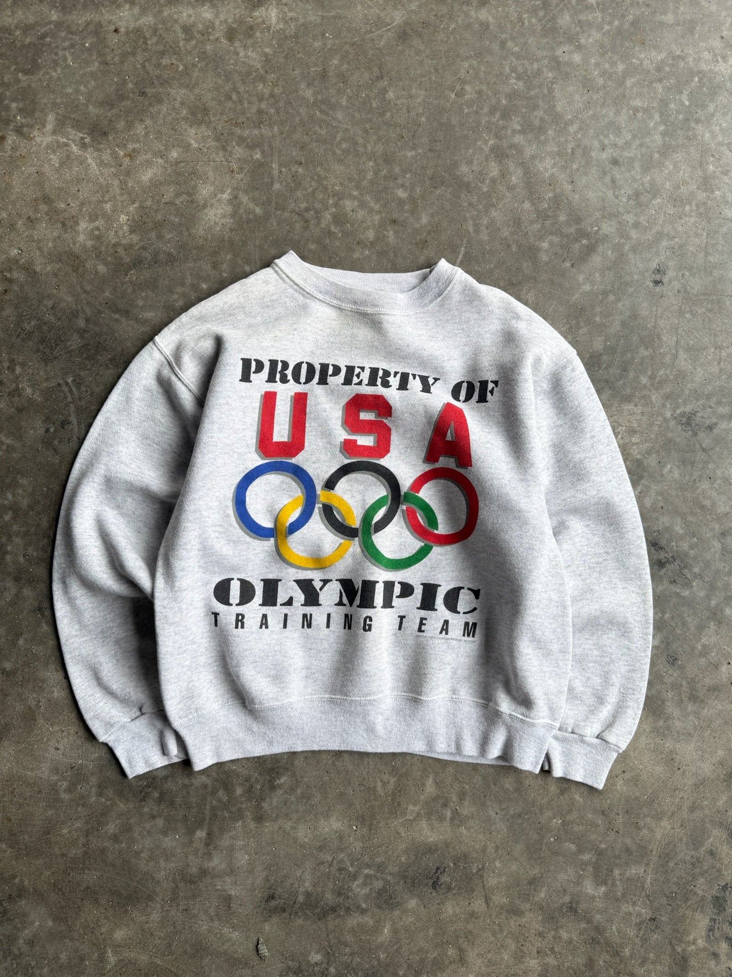 Vintage Grey Olympic Training Team Crew - L