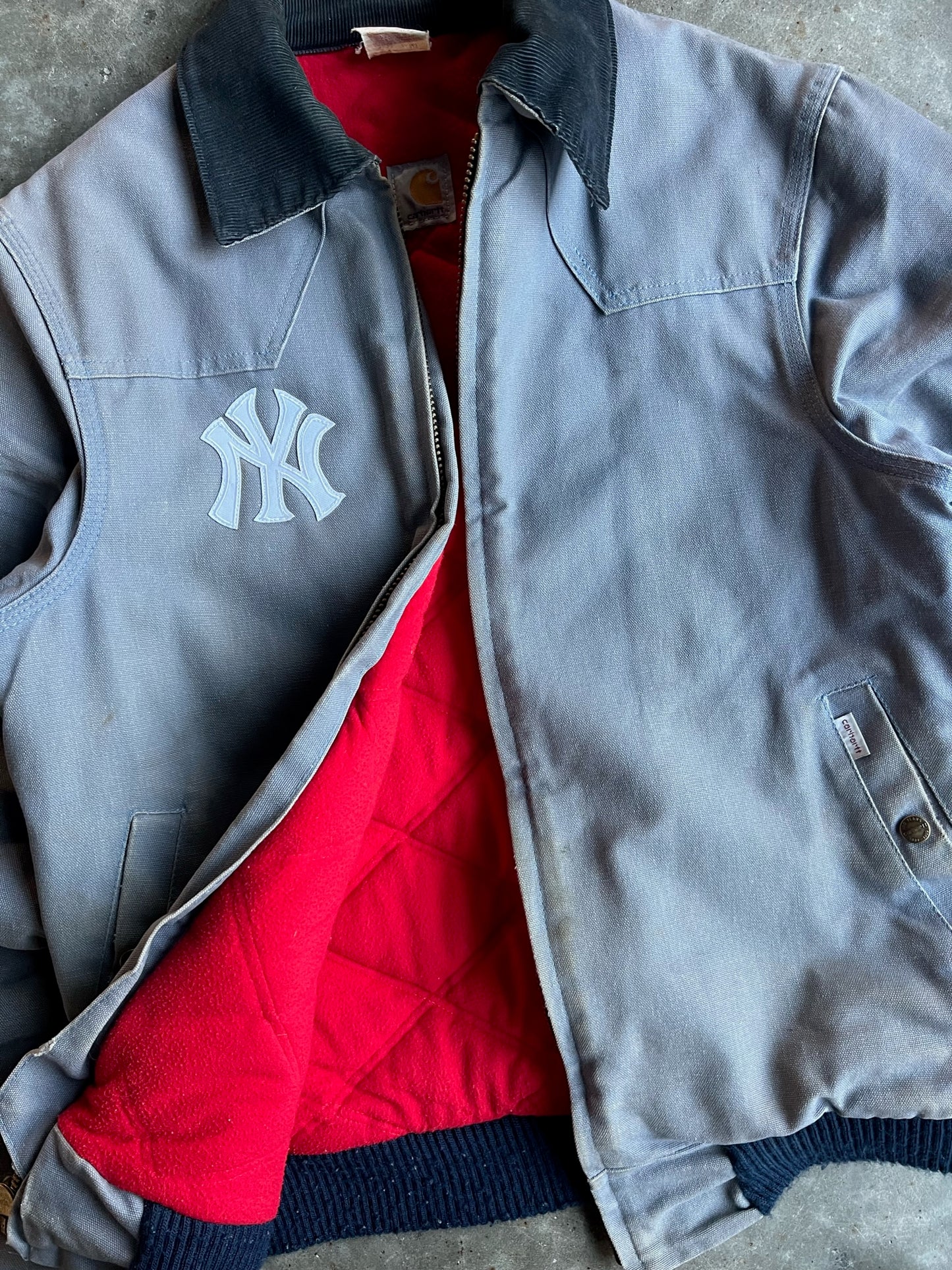 Vintage Yankees Grey Blanket Lined Carhartt Jacket - M