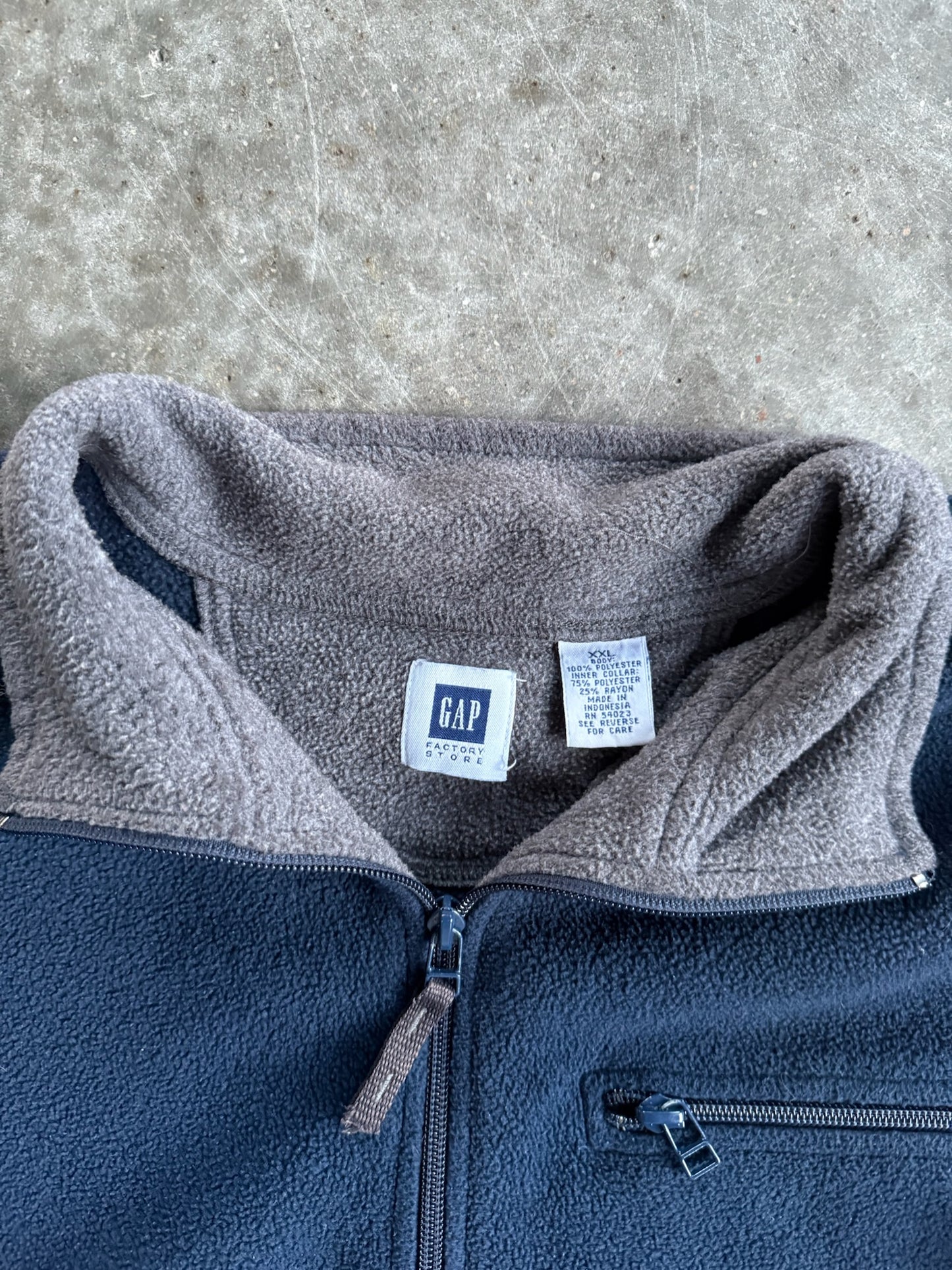 Vintage Gap Navy Fleece Quarter Zip - XXL