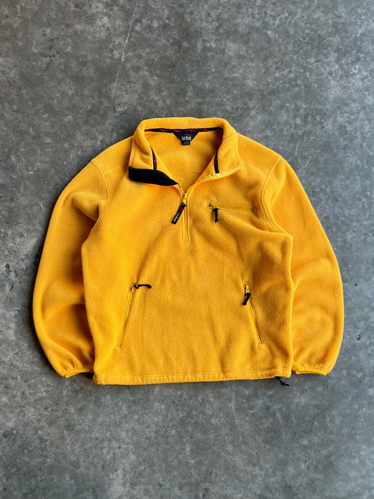 Vintage Bright Yellow L.L. Bean Fleece Quarter Zip - M