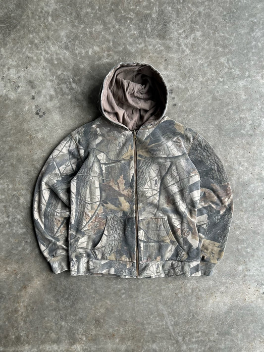 Vintage Camo Realtree Distressed Zip Up - M