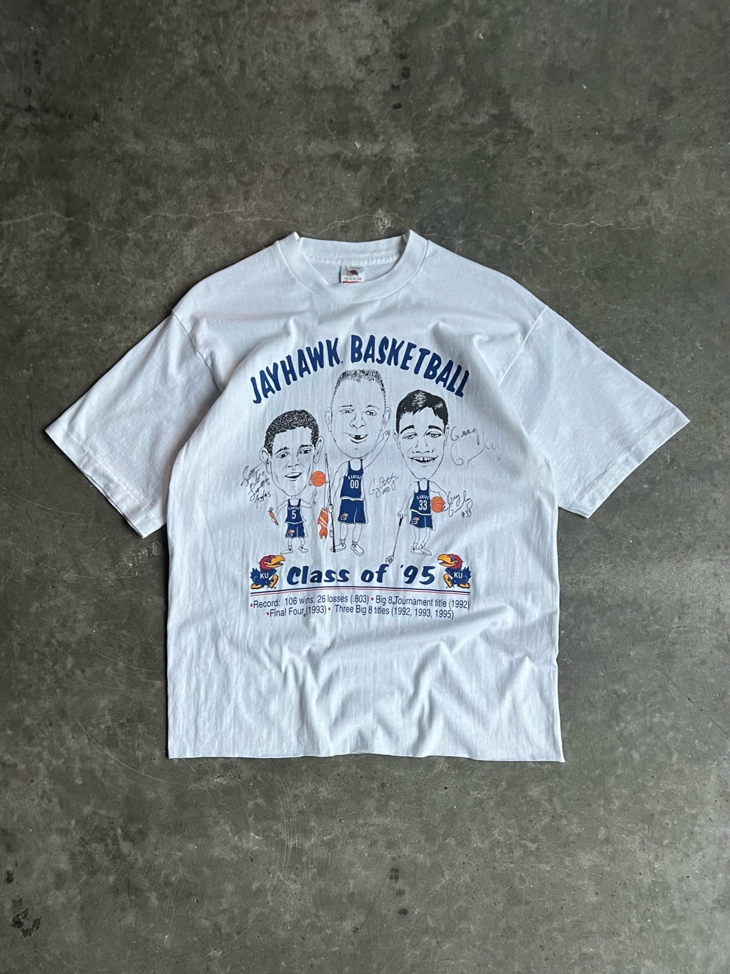 Vintage KU Jayhawk Basketball Shirt - L