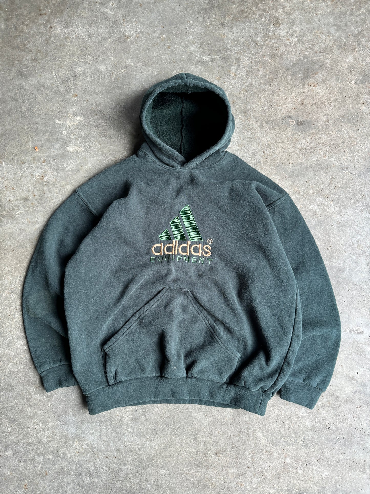 Vintage Dark Green Adidas Equipment Hoodie - XXL