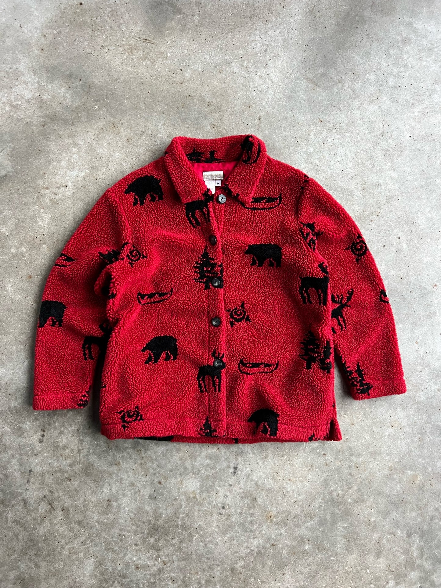 Vintage Red Sherpa Coldwater Creek Button Up Jacket - M