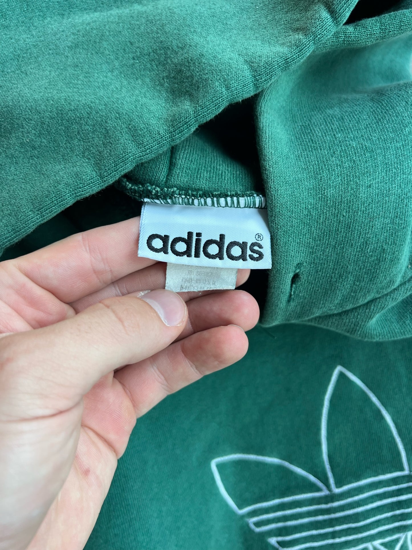 Vintage Green Adidas Hoodie - M