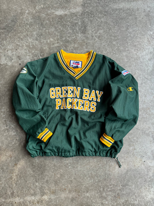 Vintage Green Bay Packers Windbreaker Crew - L