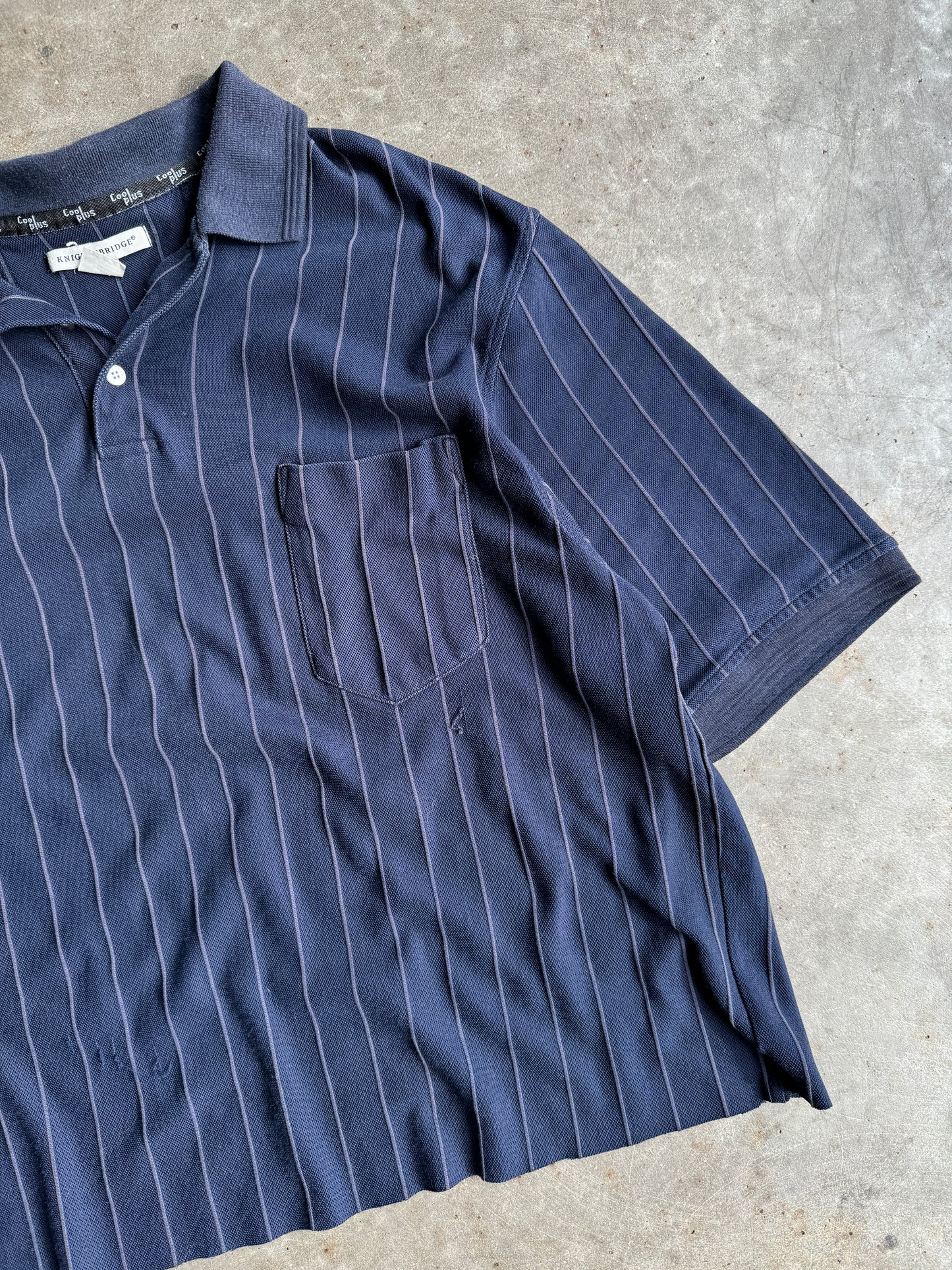 Crop Knightsbridge Striped Polo Shirt - XL