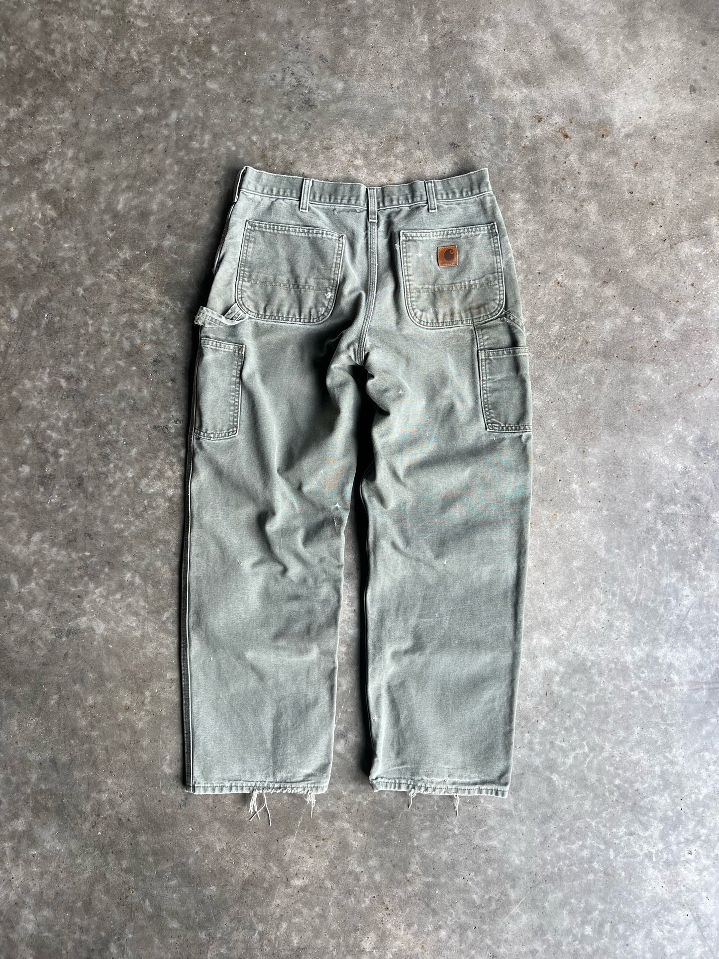 Vintage Distressed Green Carhartt Carpenter Pants - 34