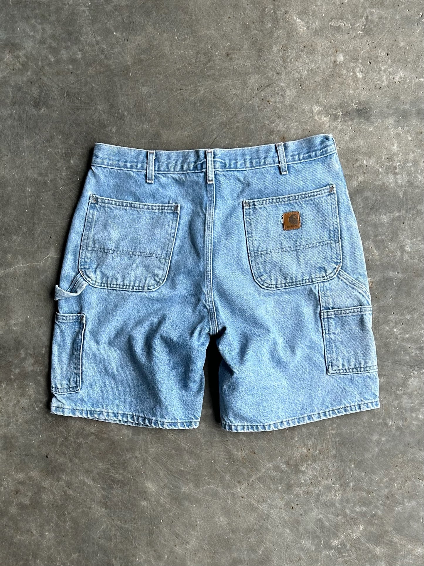 Vintage Light Faded Denim Carhartt Carpenter Shorts - 34