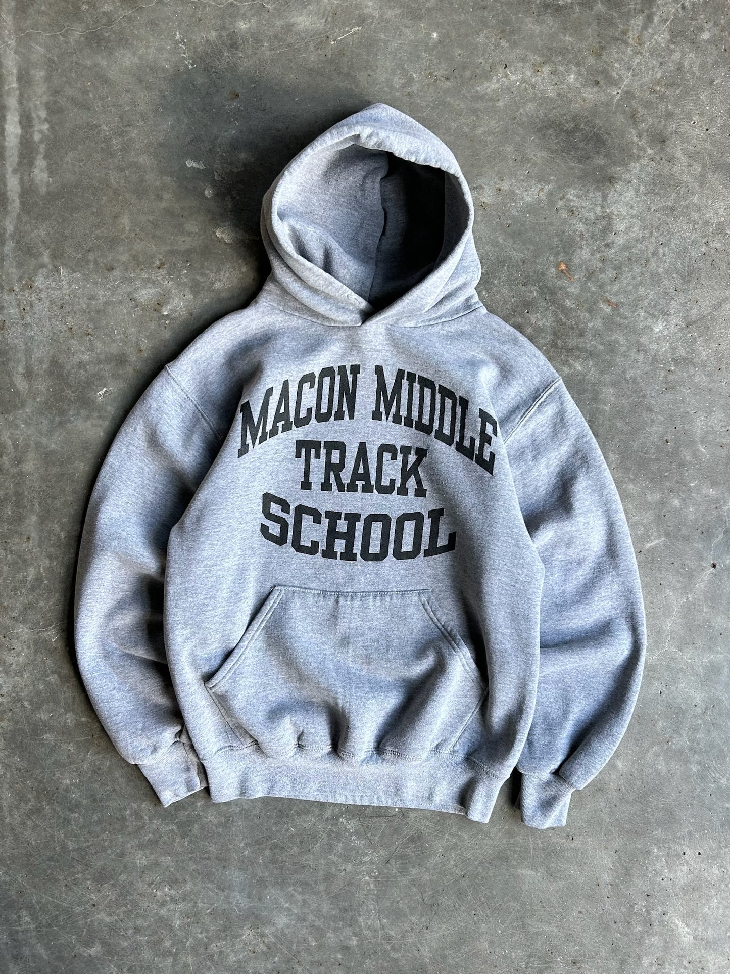 Vintage Grey Macon Middle School Track Russell Hoodie - S