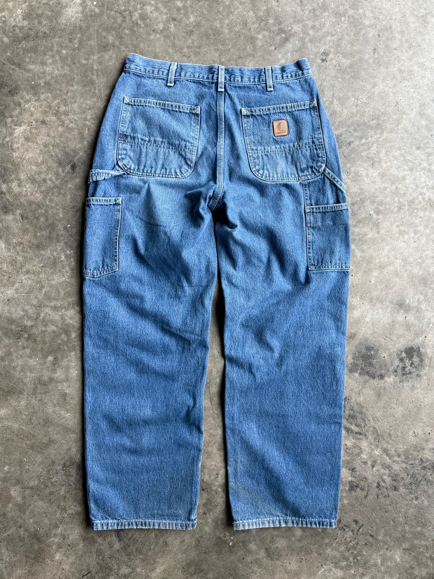 Vintage Distressed Carhartt Denim Carpenter Pants - 32