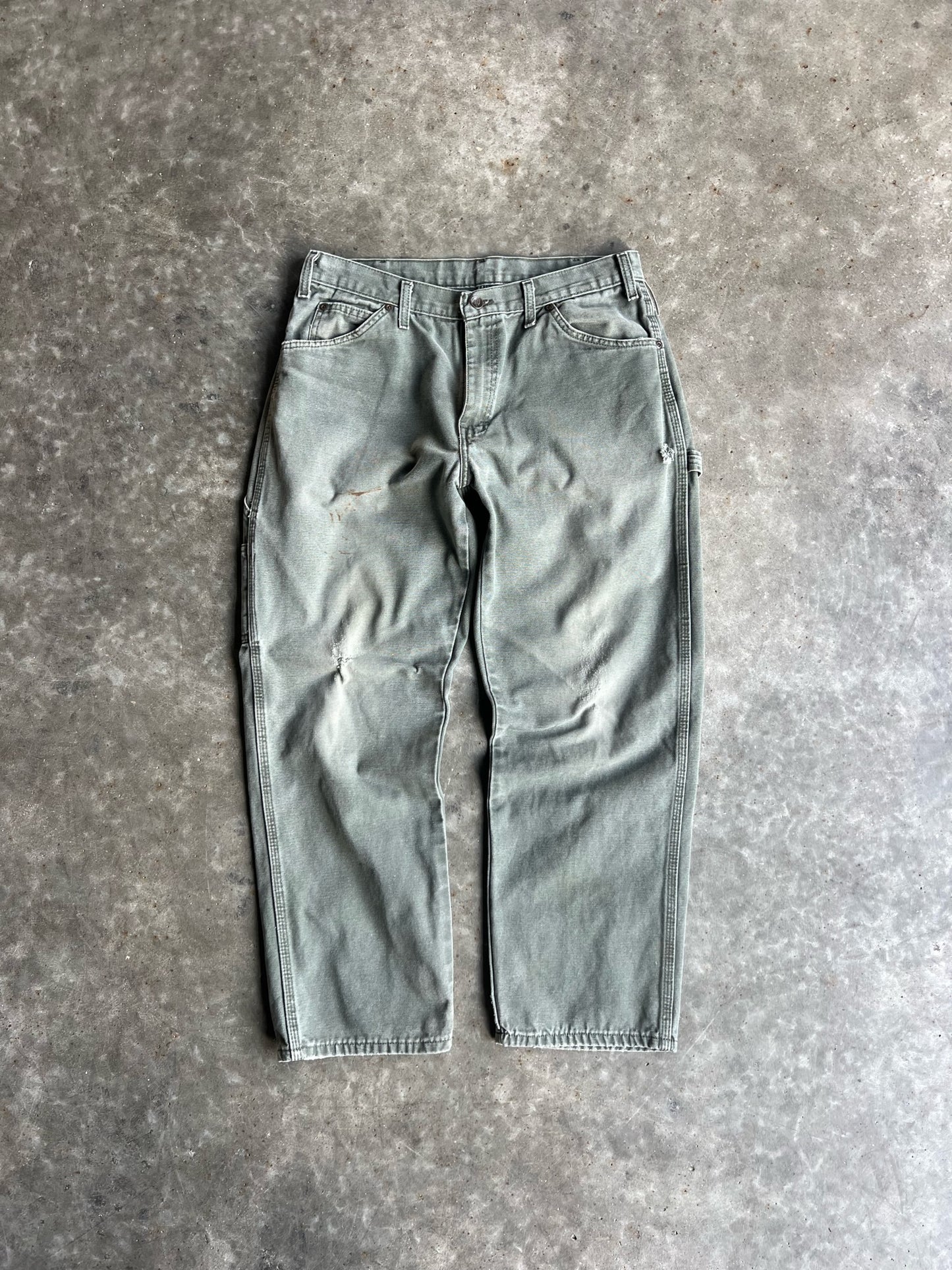 Vintage Faded Green Dickies Carpenter Pants - 34