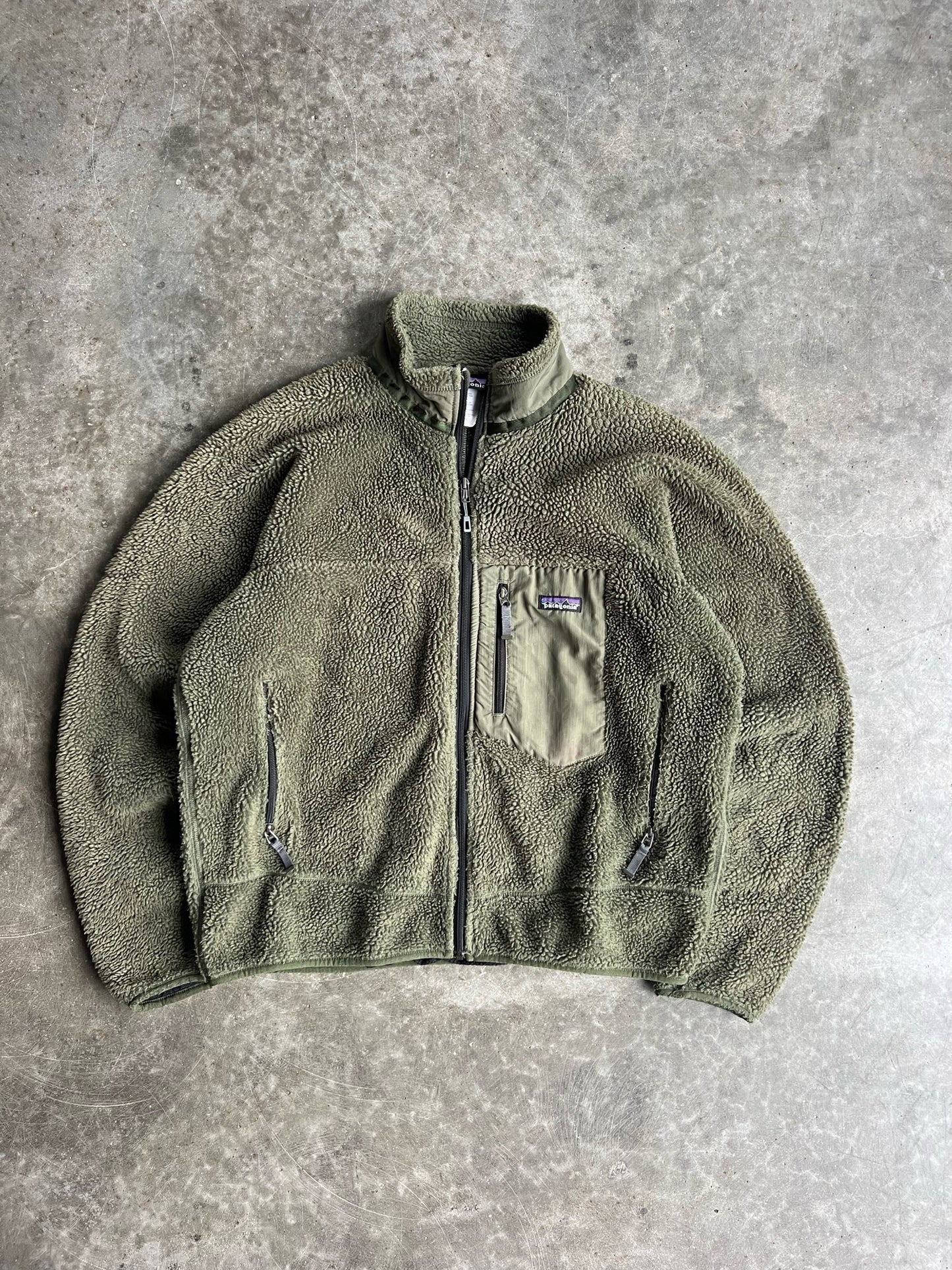 Vintage Dark Green Patagonia Fleece Zip Up - L