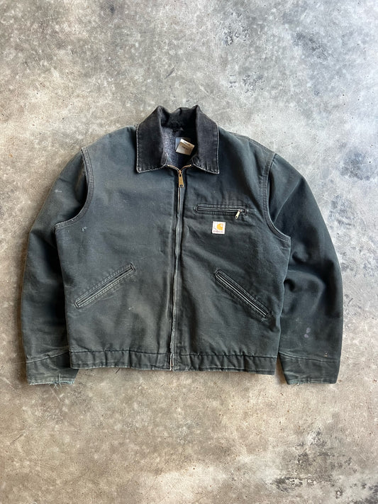 Vintage Black Flannel Lined Carhartt Detroit Jacket - L