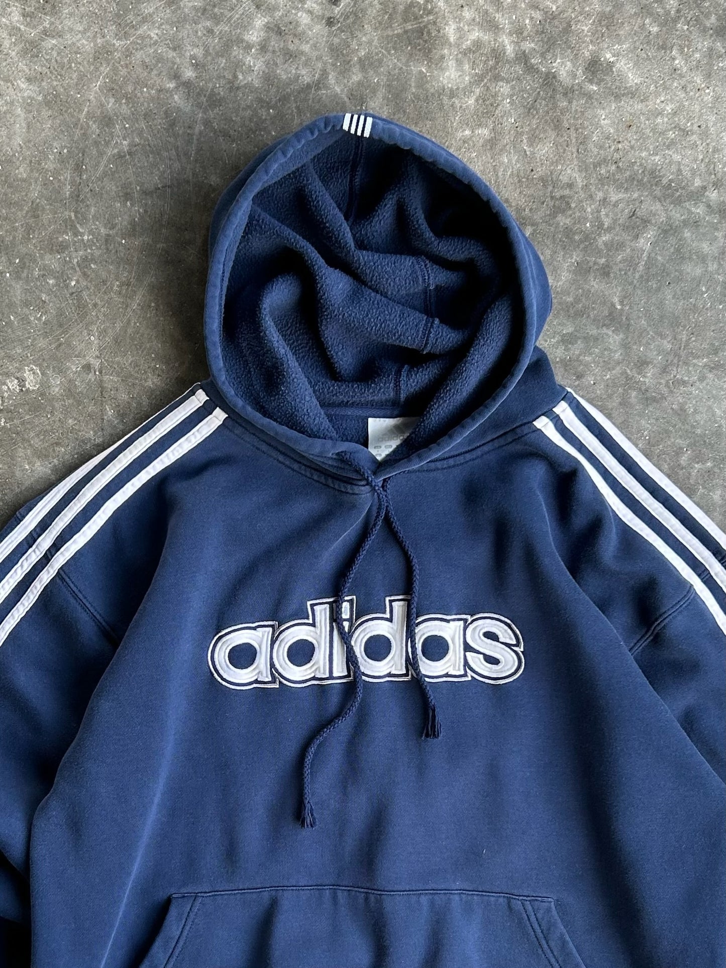 Vintage Navy Blue Adidas Hoodie - S