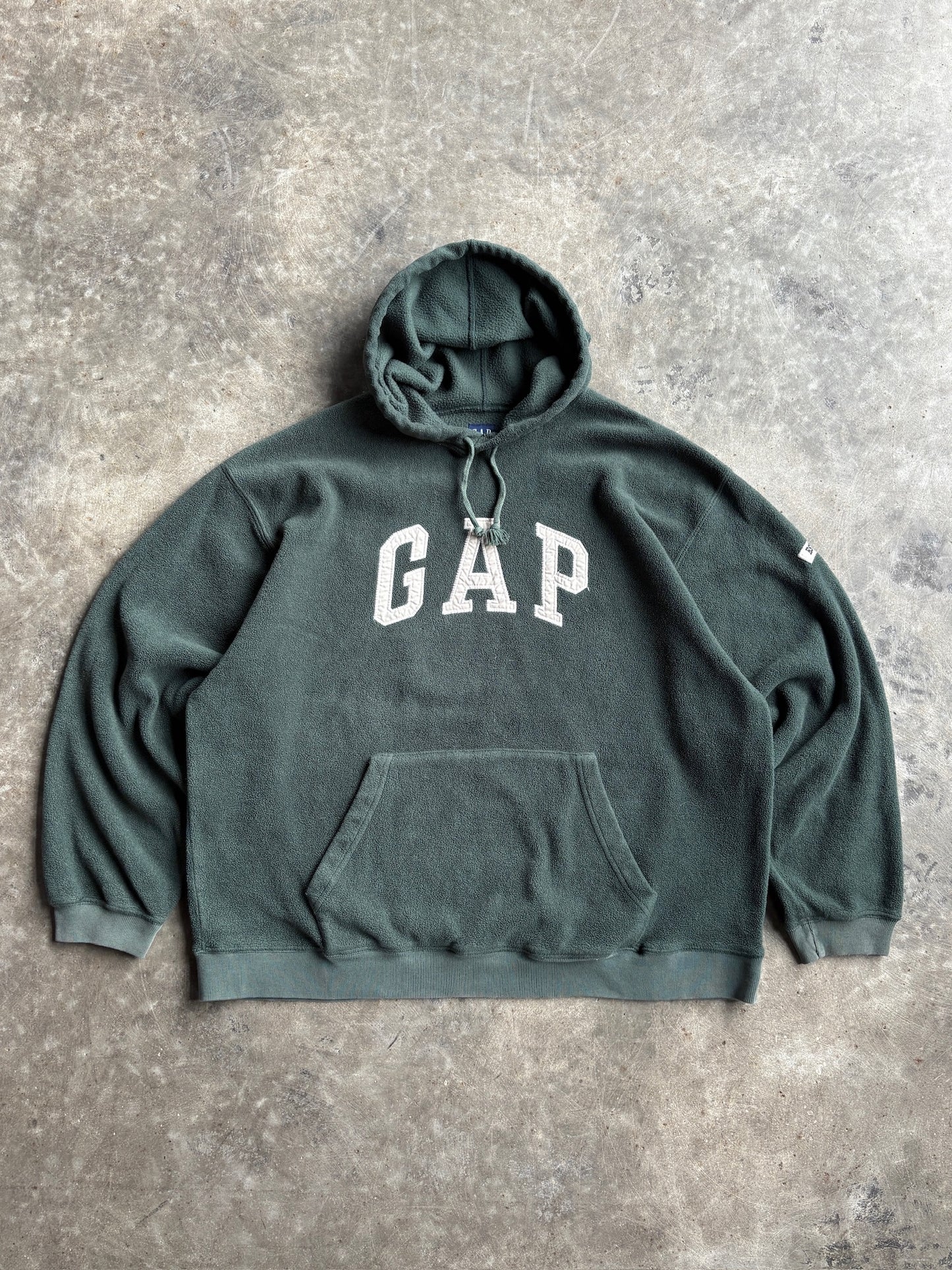 Vintage Forest Green Fleece Gap Hoodie - XL