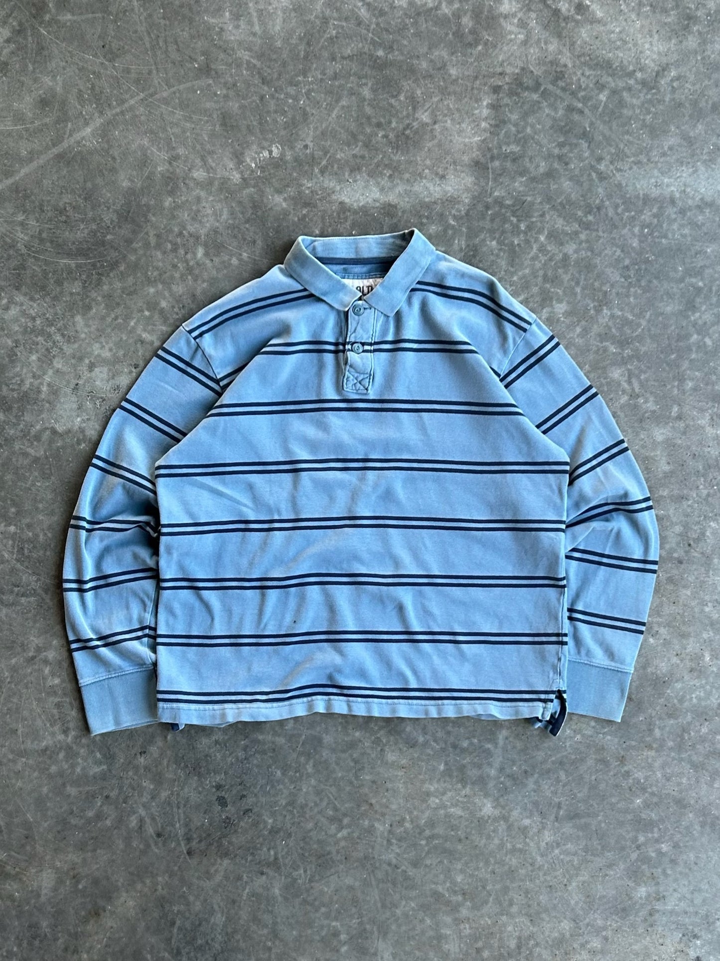 Vintage Blue Striped Old Navy Rugby Polo - L