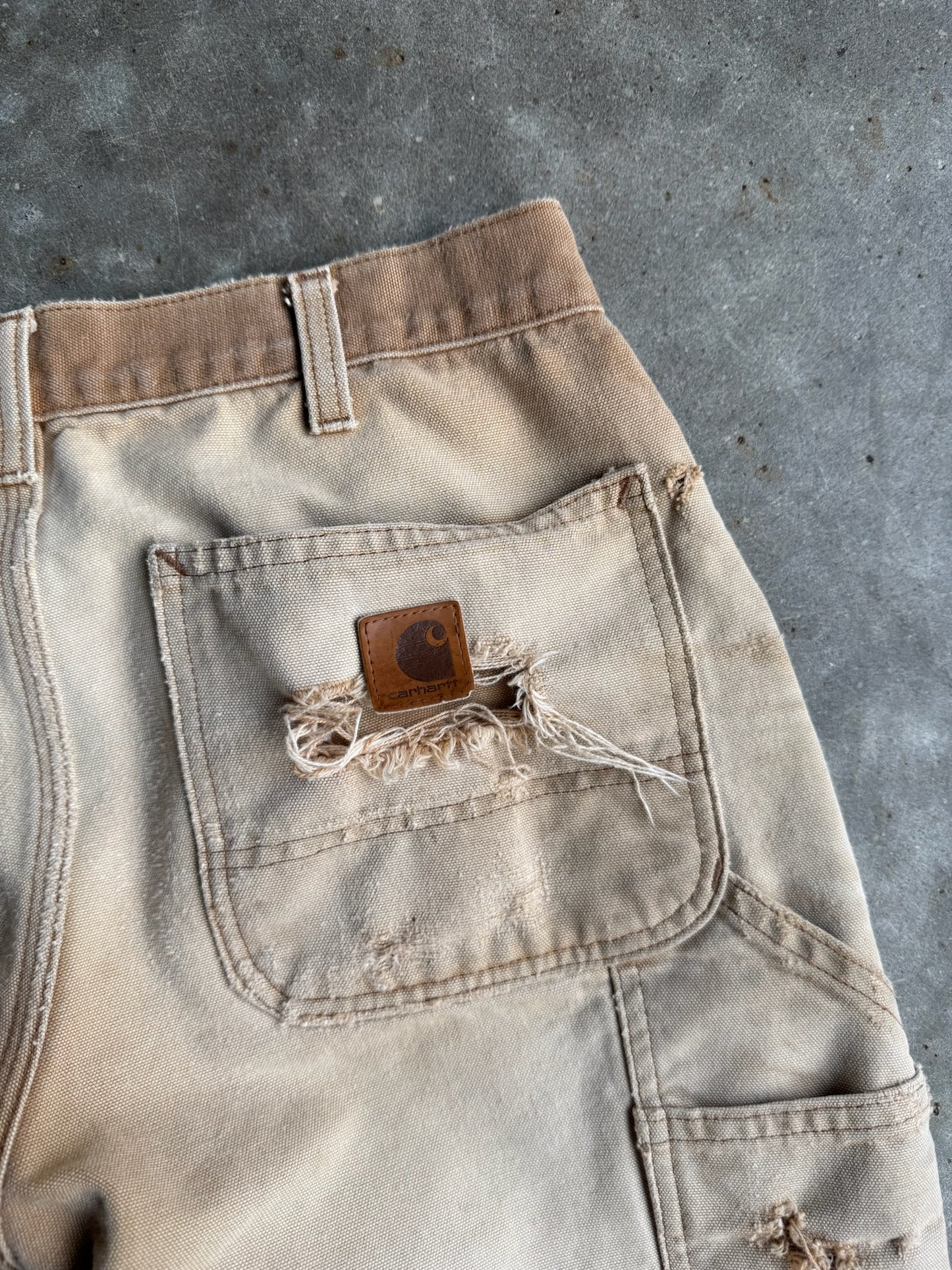 Vintage Tan Distressed Carhartt Carpenter Pants - 32