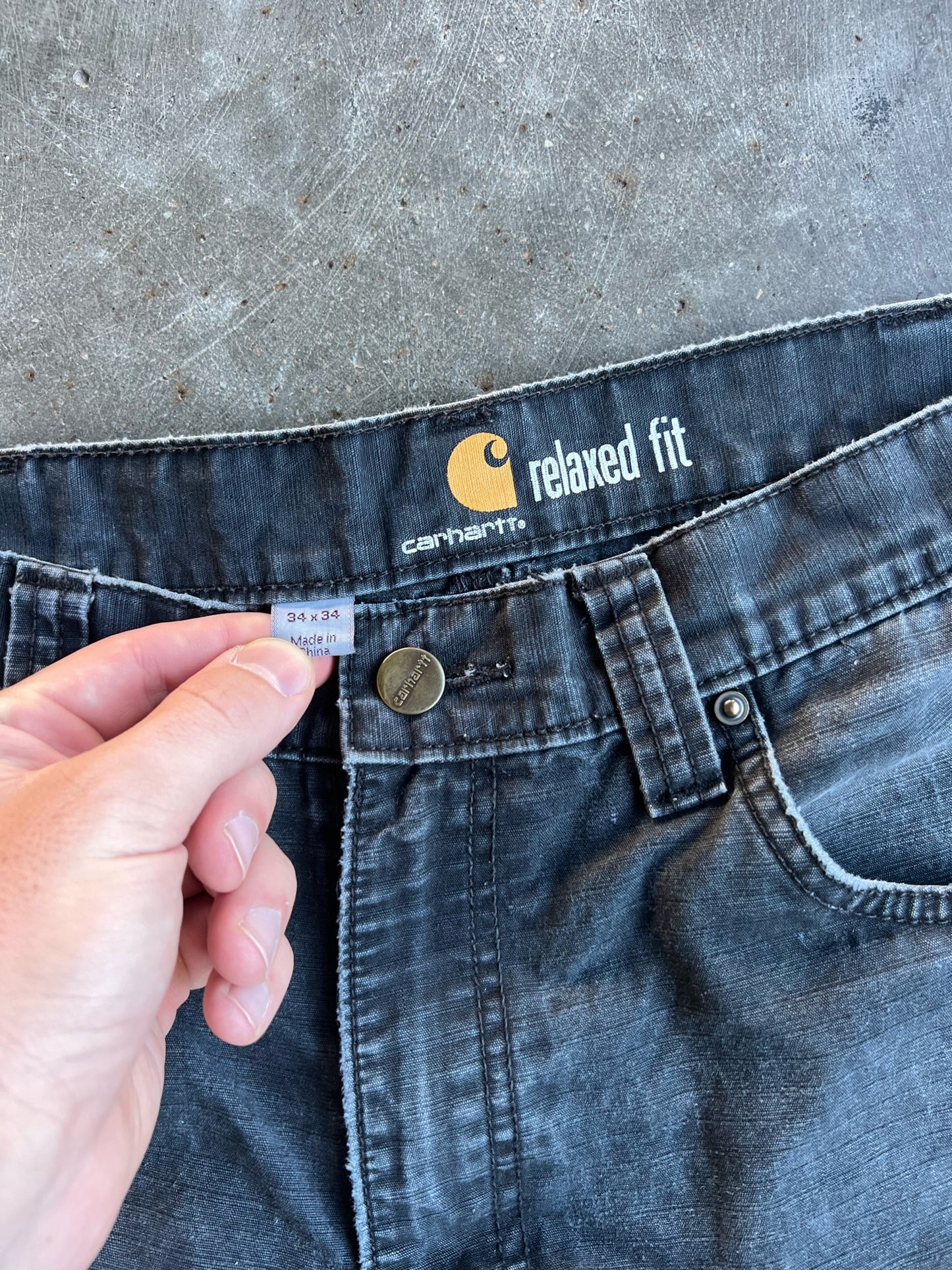 Faded Black Carhartt Pants - 34