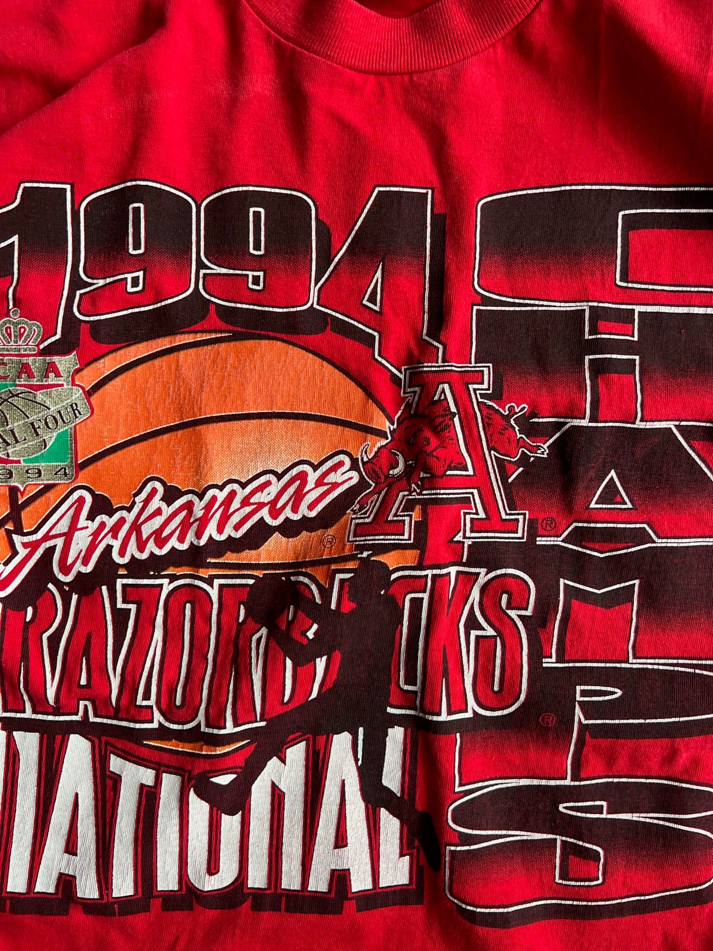 Vintage Red Arkansas Razorbacks 1994 Champions Shirt - L