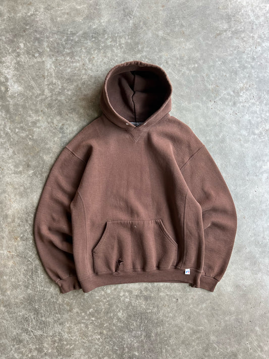 Brown Blank Russell Hoodie - L