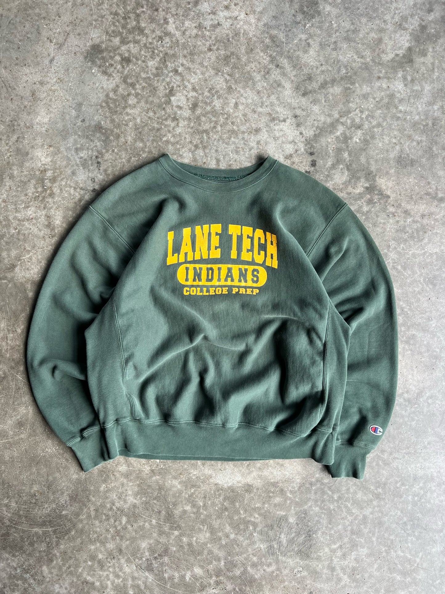 Vintage Green Lane Tech Indians Champion Crew - XL