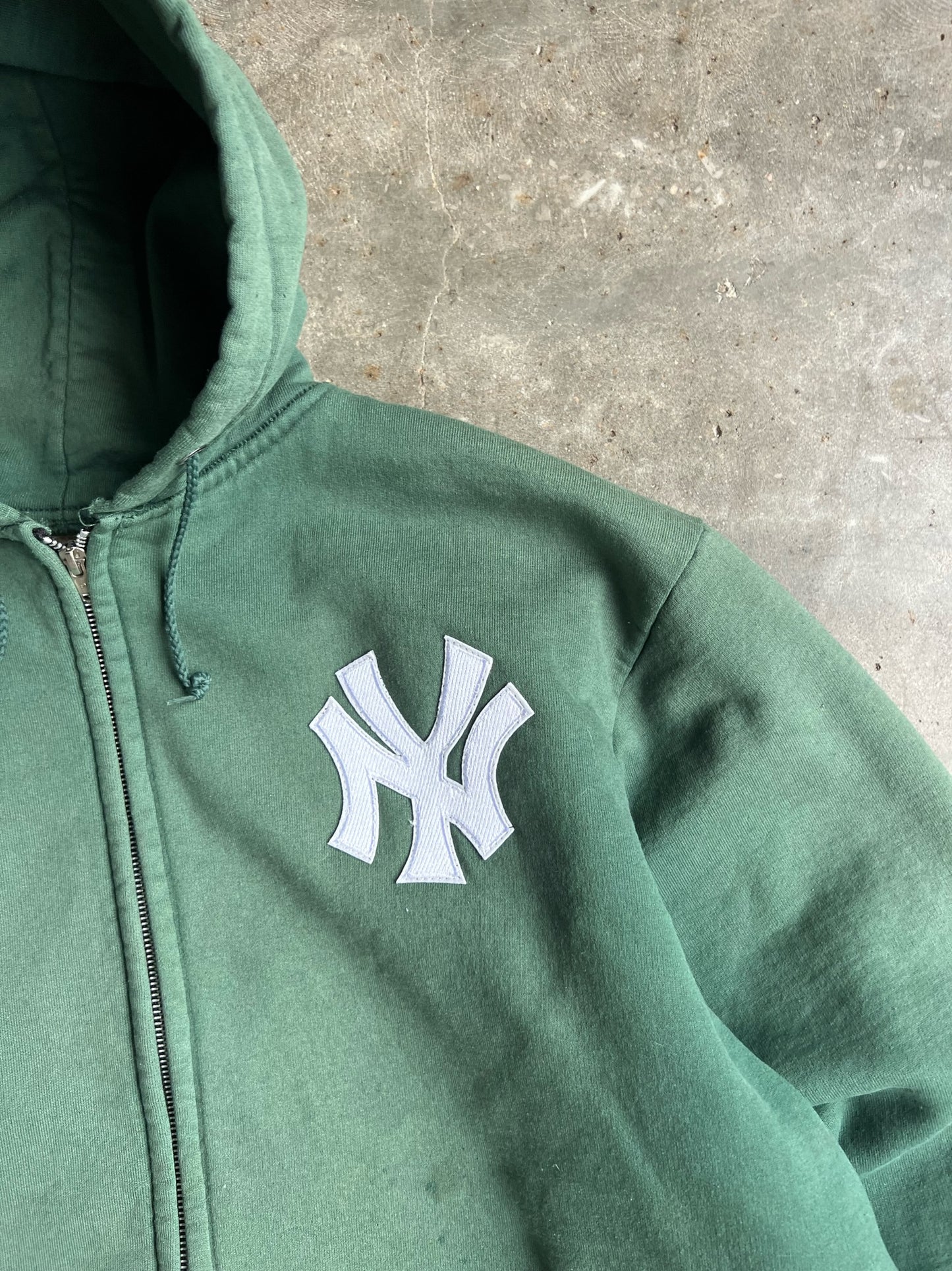 Vintage Green Thermal Lined Yankees Carhartt Zip Up Hoodie - XL