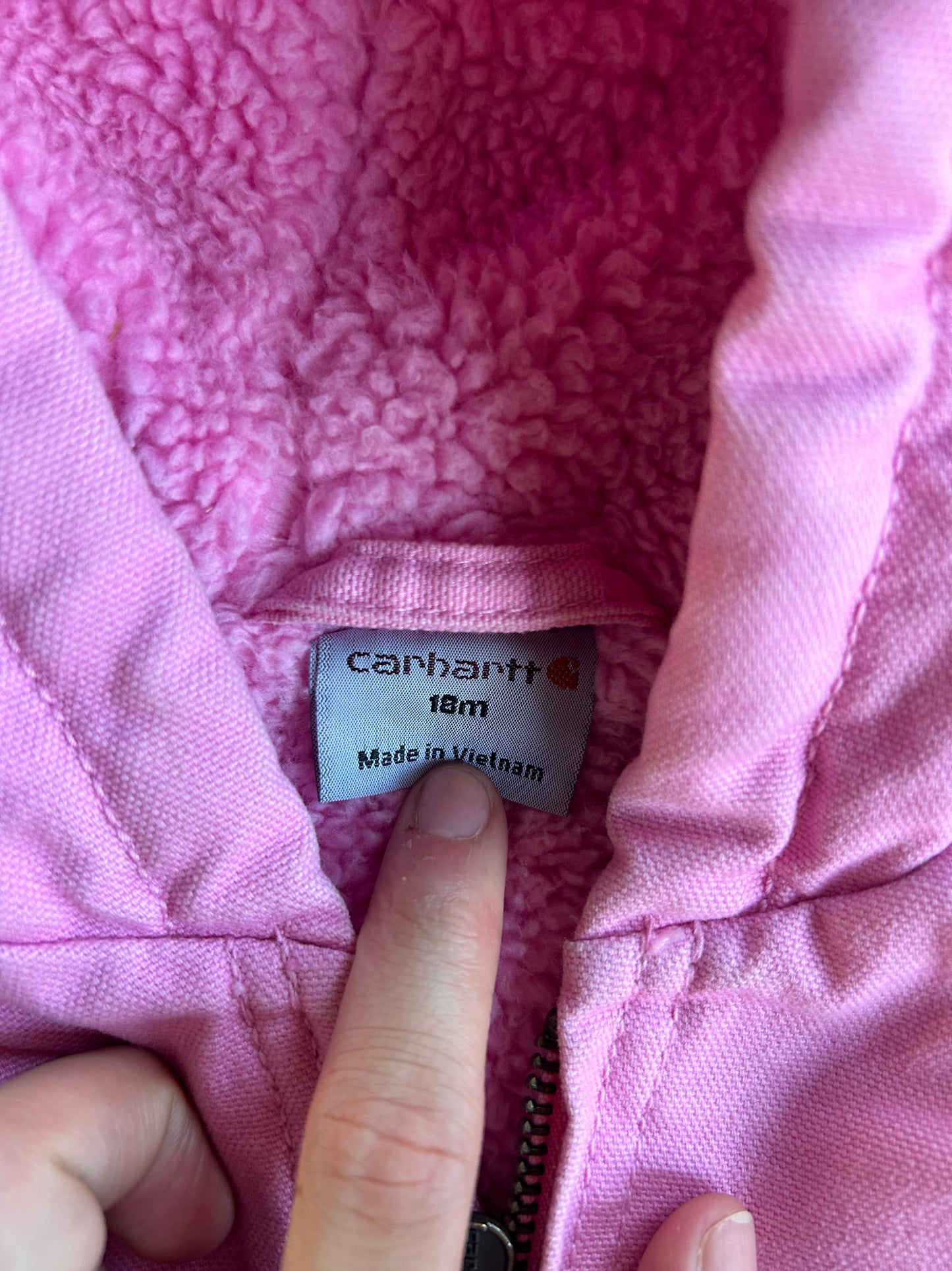 Pink Fleece Lined Baby Carhartt Jacket - 18M