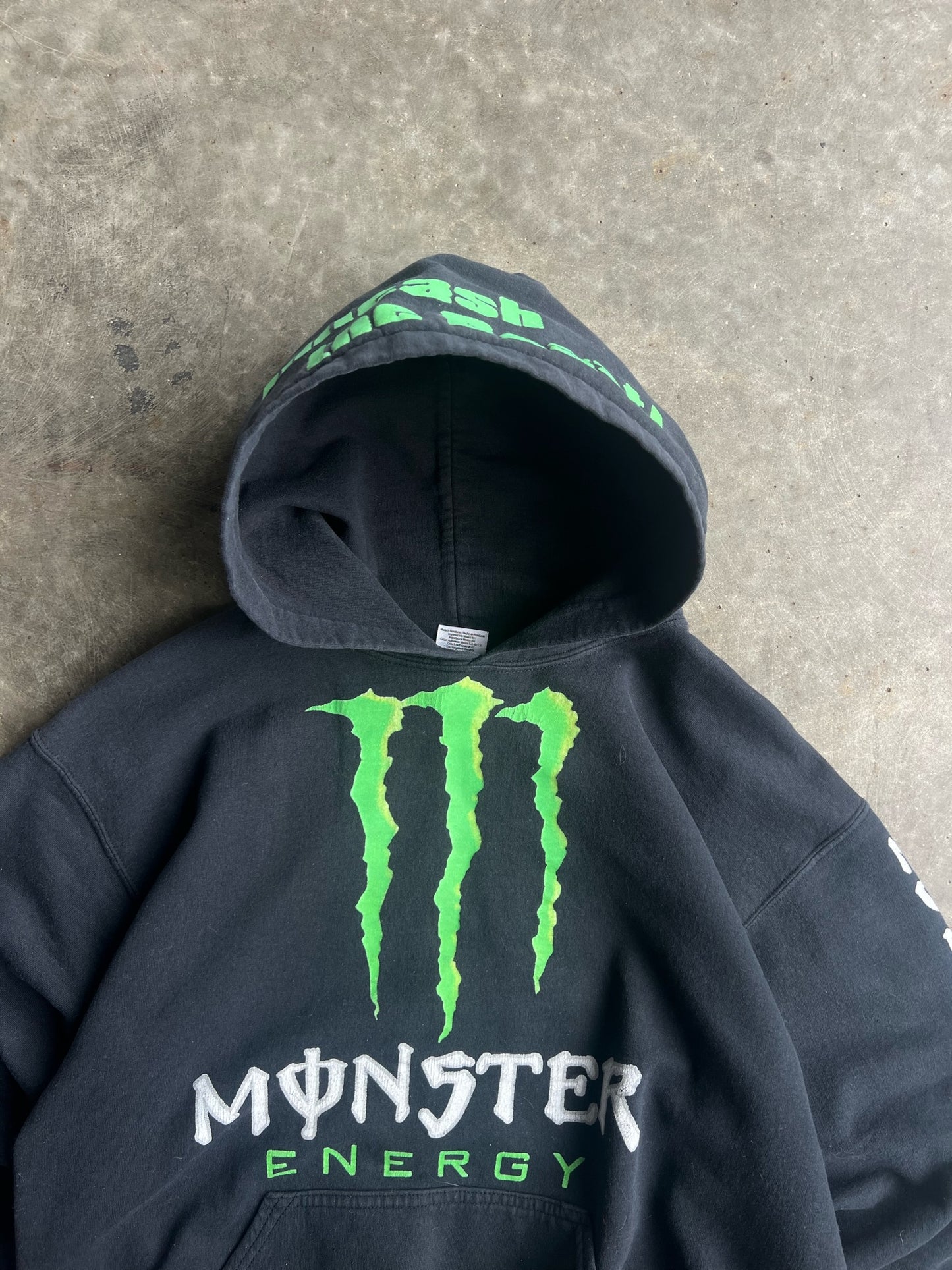 Vintage Black Monster Energy Hoodie - M