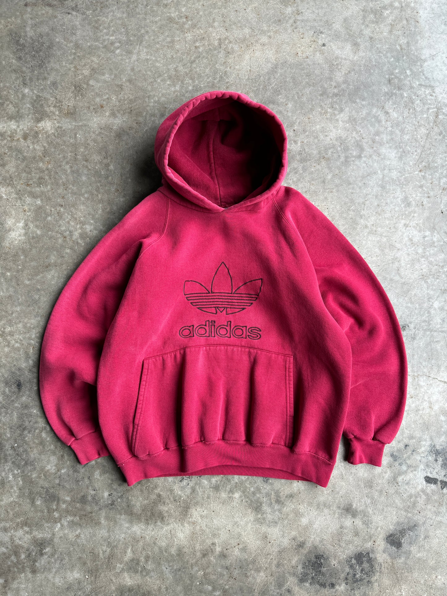 Vintage Maroon Adidas Hoodie - S