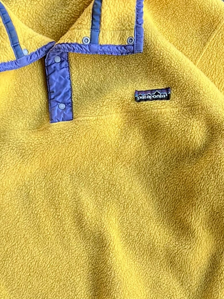 Vintage Yellow Fleece Patagonia T Snap - L