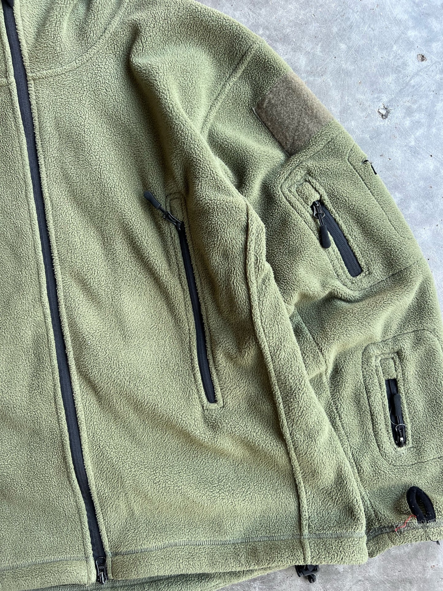 Vintage Green Fleece Zip Up - L