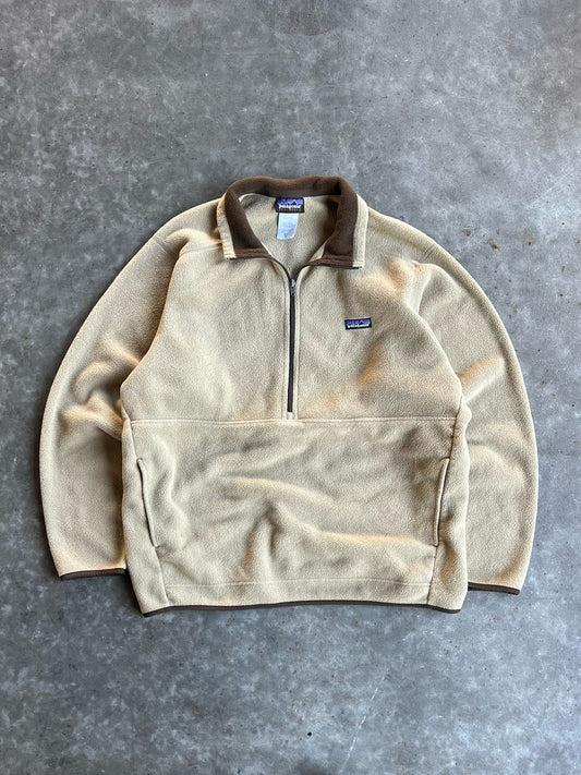 Tan Fleece Patagonia Quarter Zip - XL