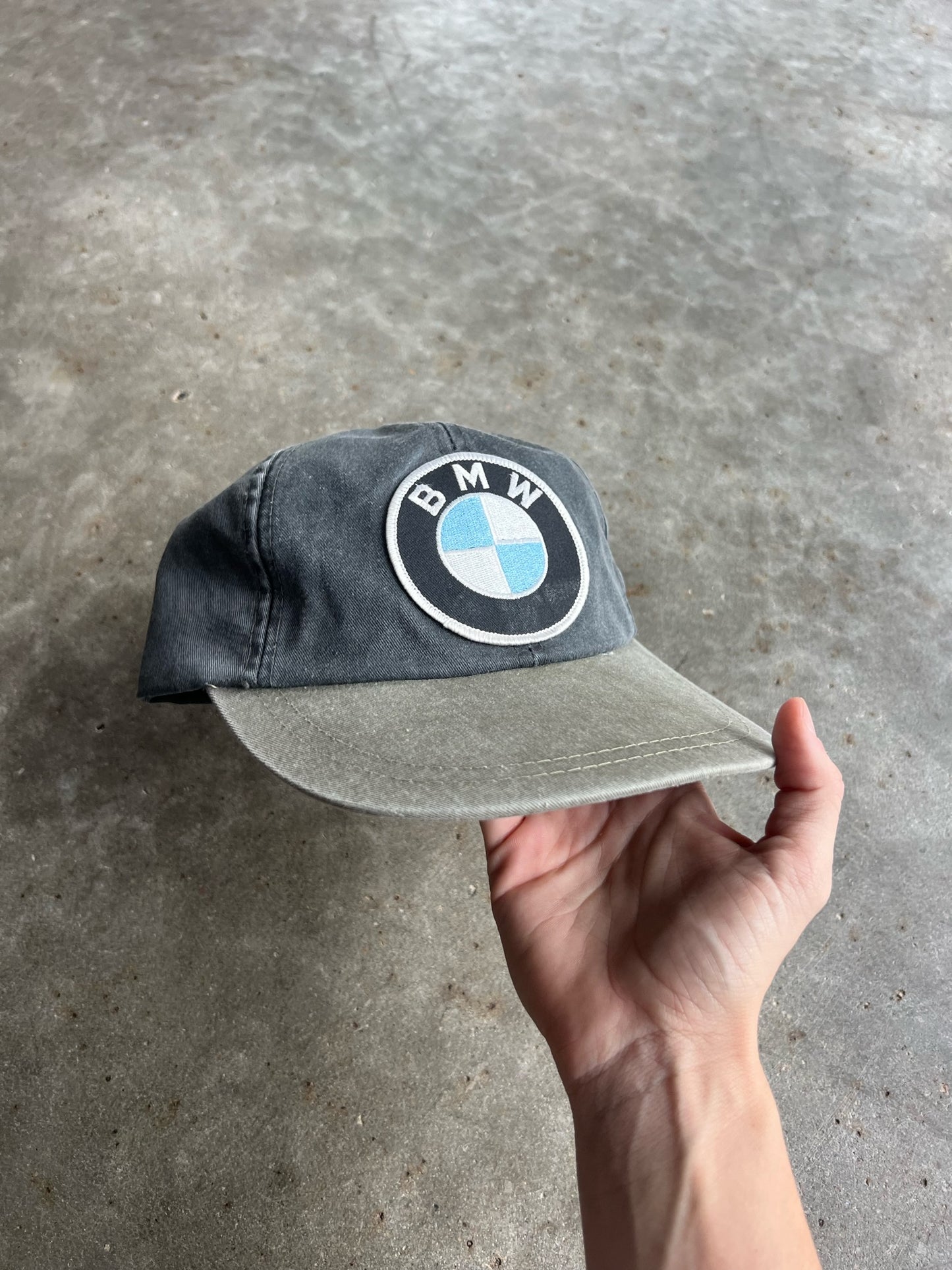 Vintage Grey BMW Strapback Hat