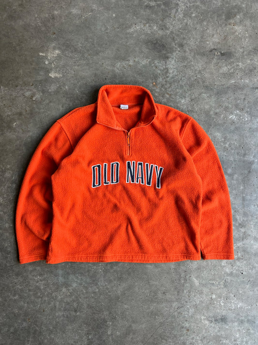 Vintage Orange Fleece Old Navy Quarter Zip - L