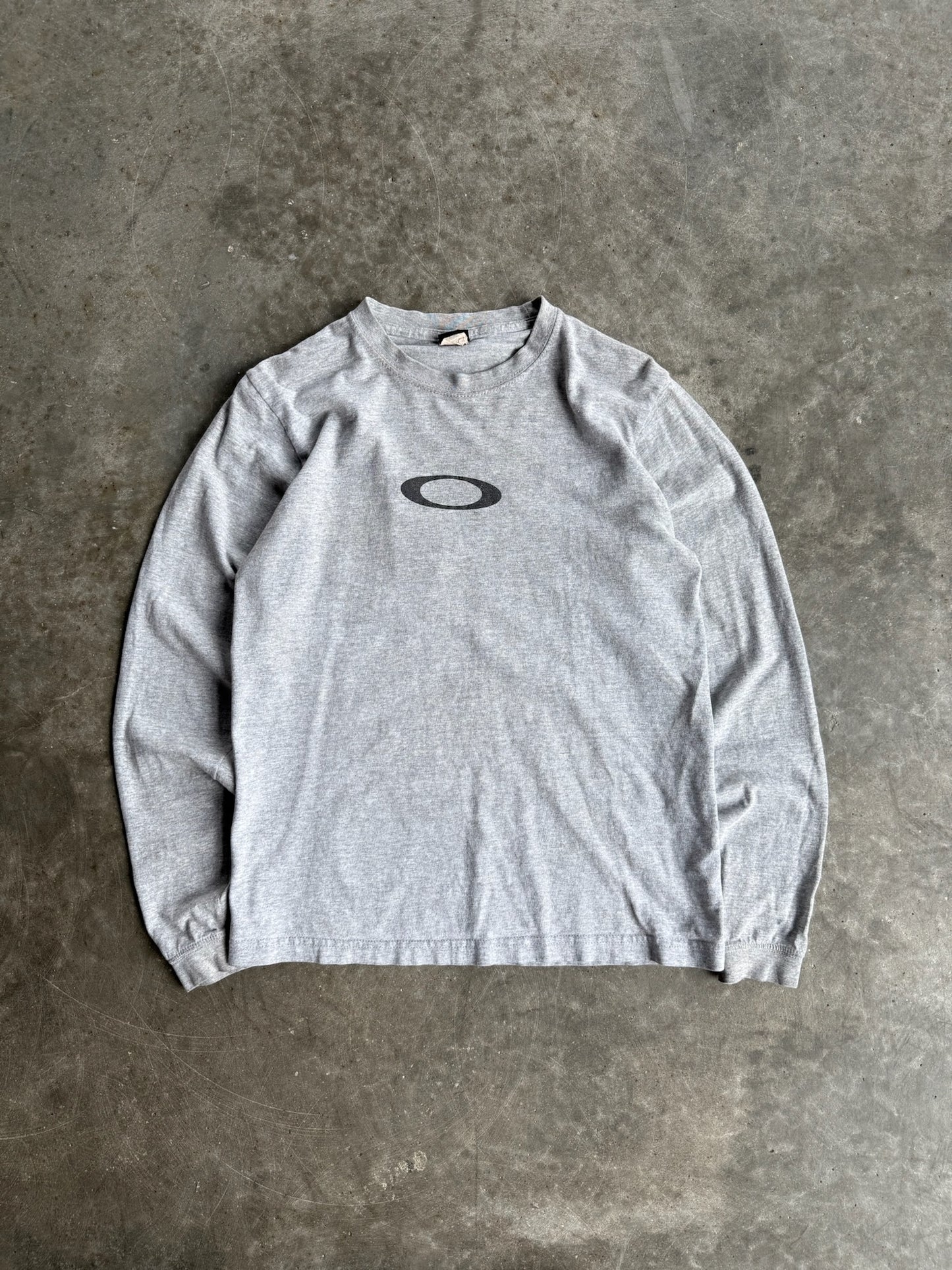 Vintage Grey Oakley Logo Long Sleeve Shirt - S