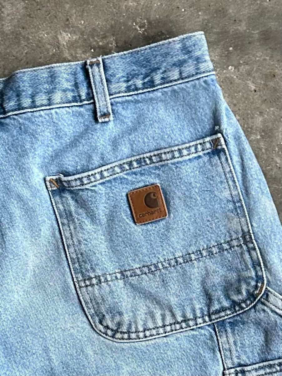 Vintage Faded Denim Carpenter Carhartt Shorts - 34