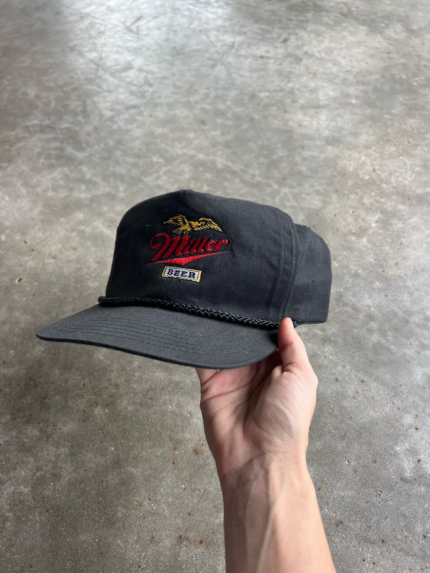 Vintage Black Miller Beer Snapback Hat