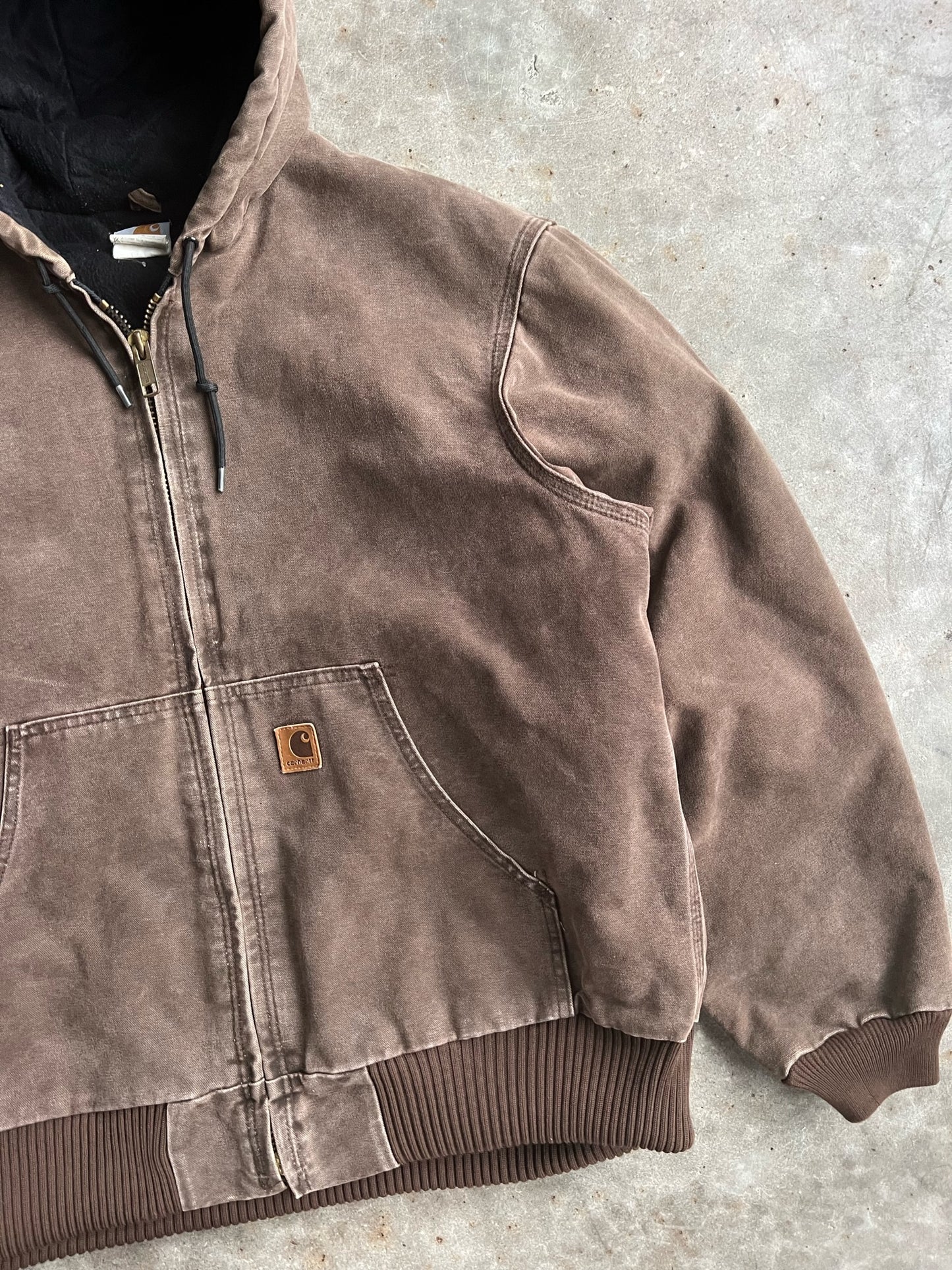 Vintage Brown Hooded Carhartt Jacket - XL