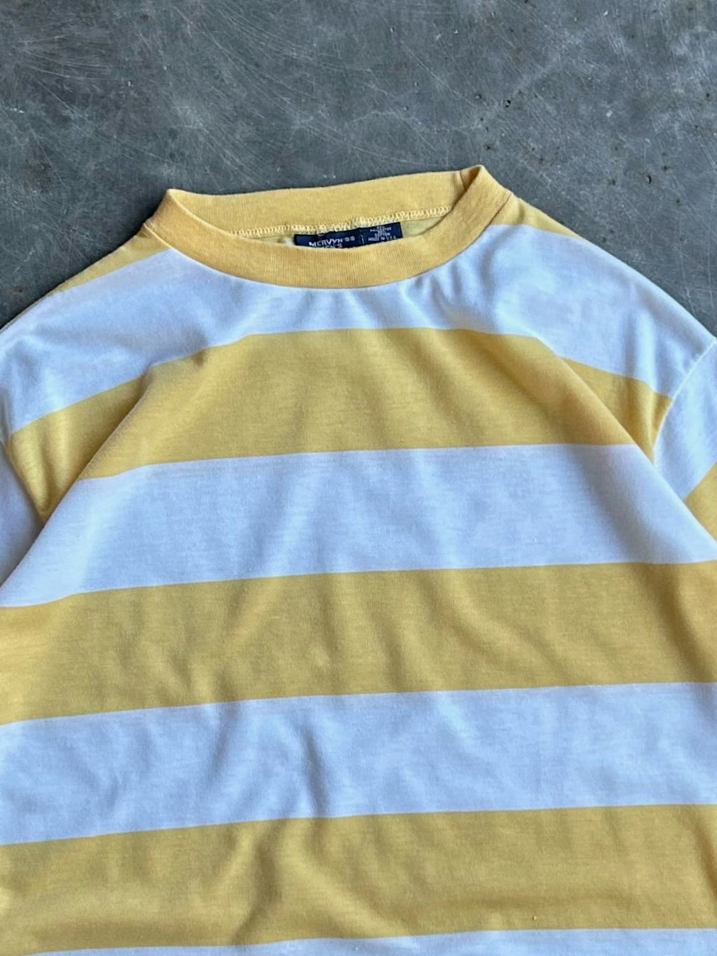 Vintage Yellow Mervyn’s Striped Tee - L