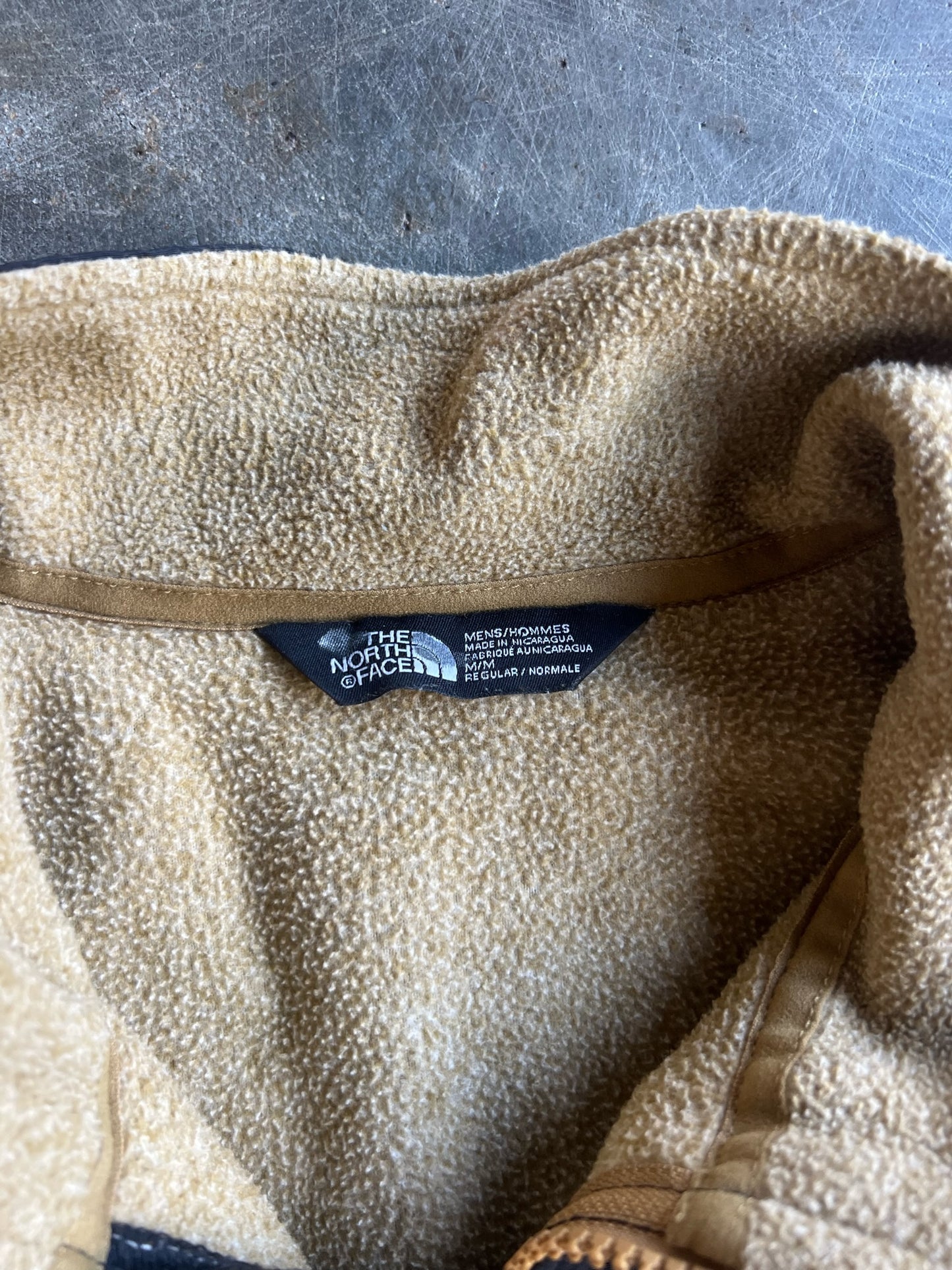 Vintage Tan Fleece North Face Zip Up - M