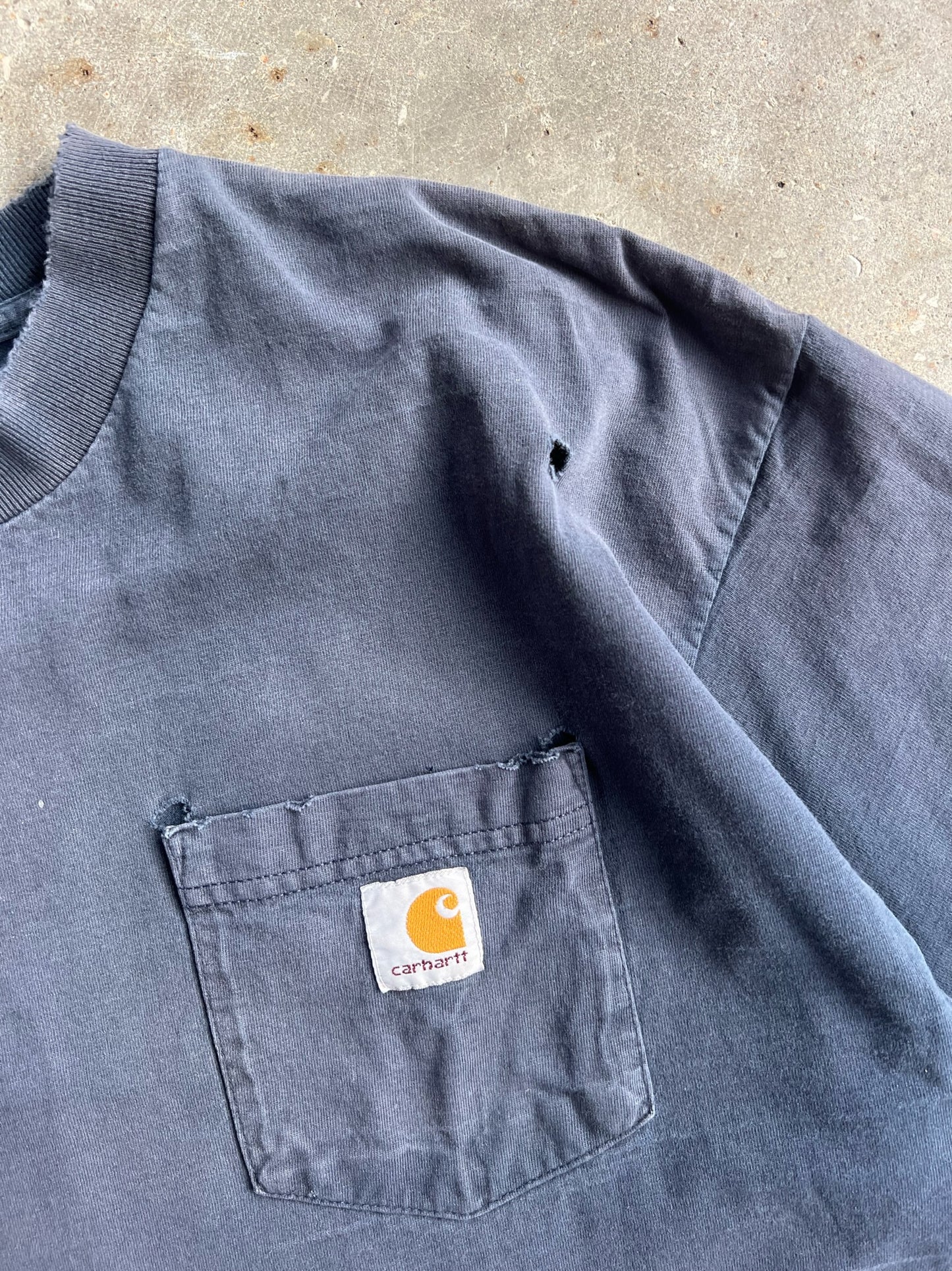 Navy Cropped Carhartt Shirt - L