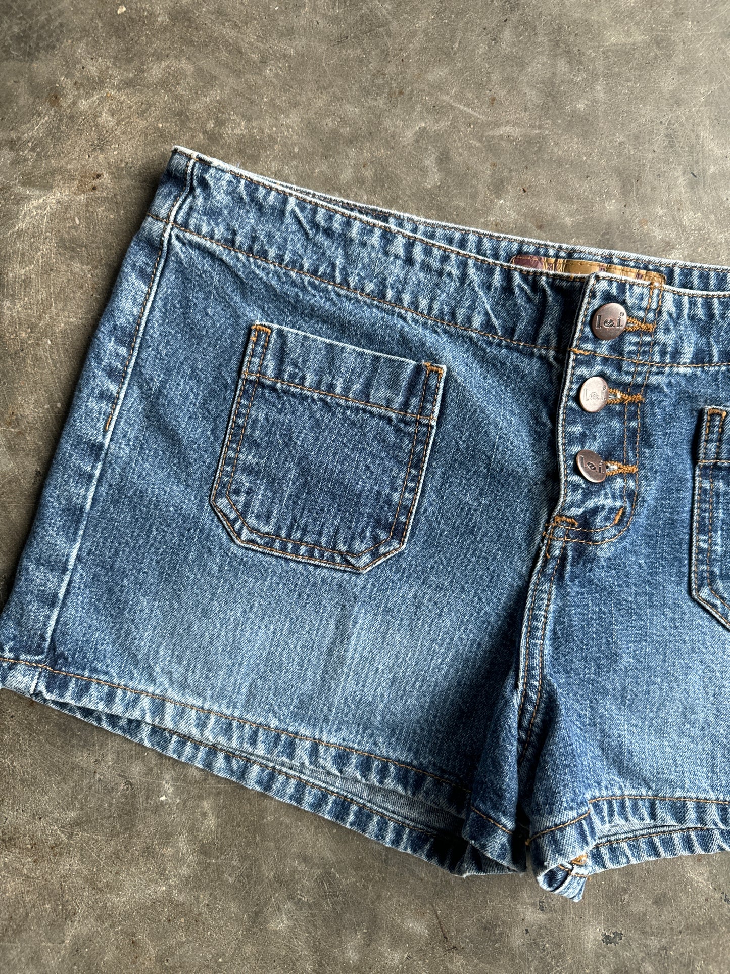 Vintage Dark Wash L.e.i. Denim Micro Shorts - 32