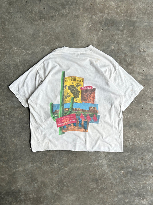 Vintage Single-Stitch Western Marlboro Graphic Cropped Tee - XL