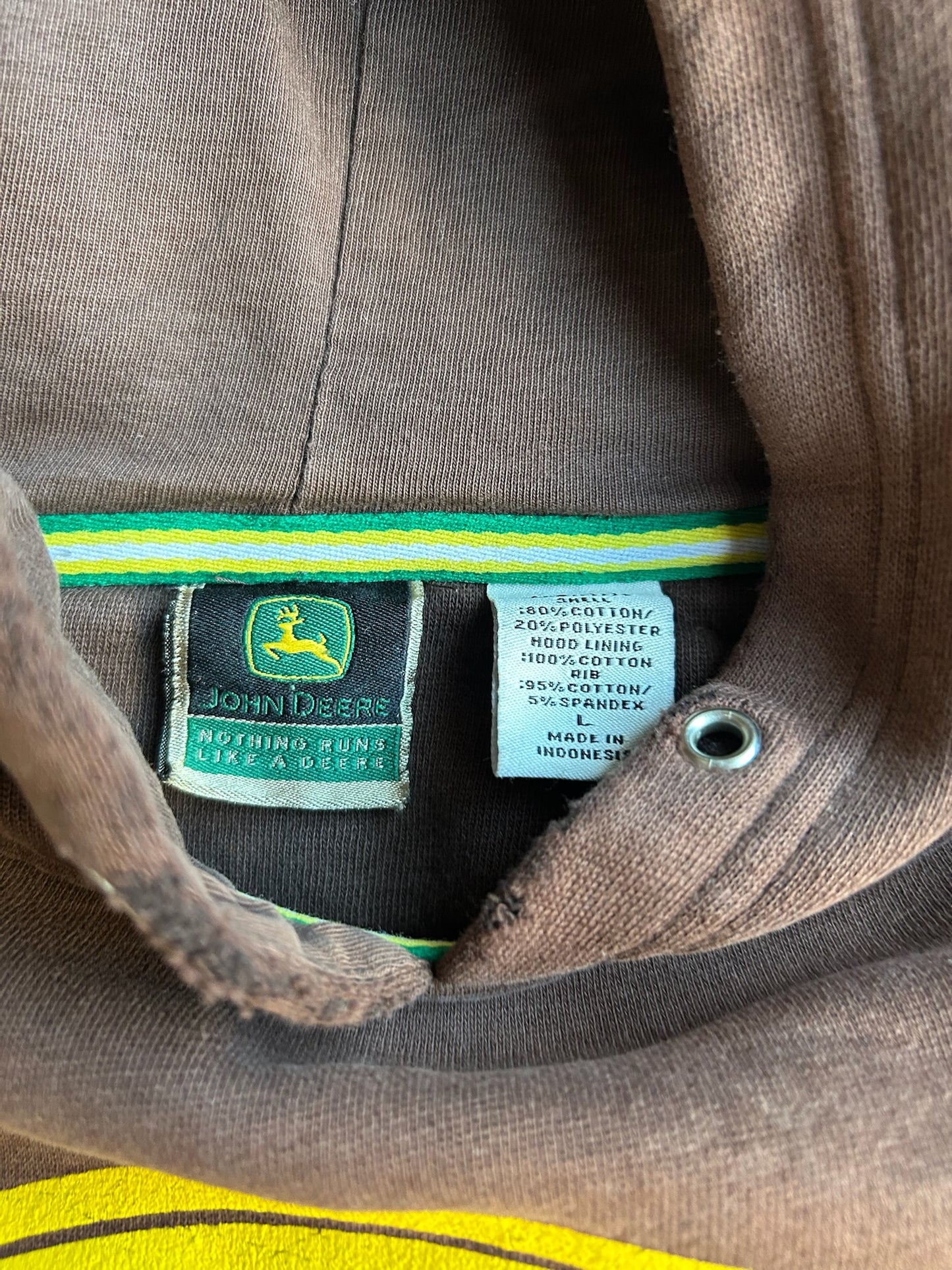 Vintage John Deere Distressed Hoodie - L