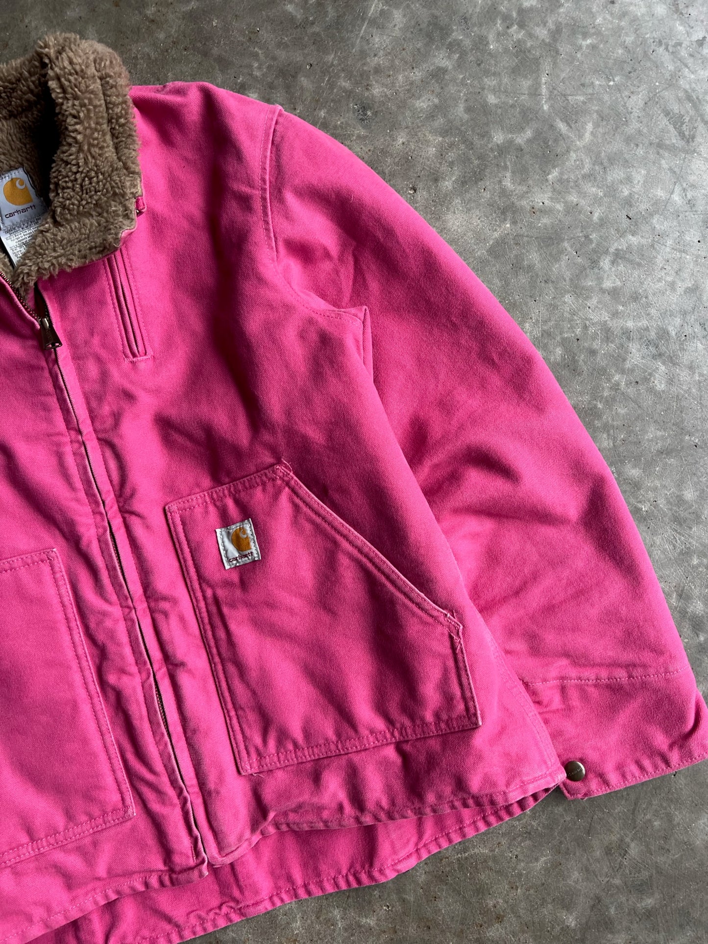 Vintage Hot Pink Fleeced Lined Carhartt Jacket - M