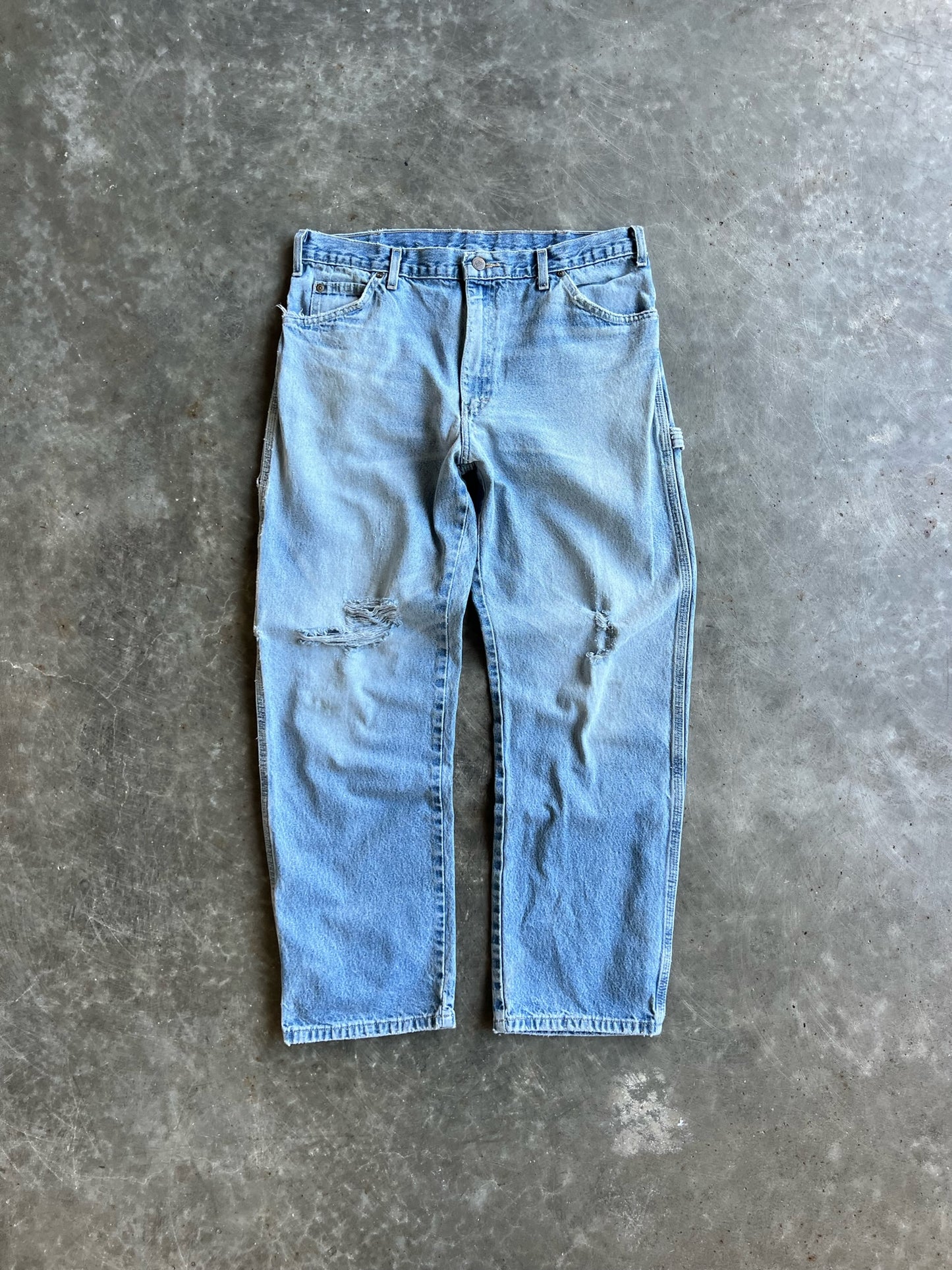 Vintage Distressed Light Wash Dickies Carpenter Pants - 34