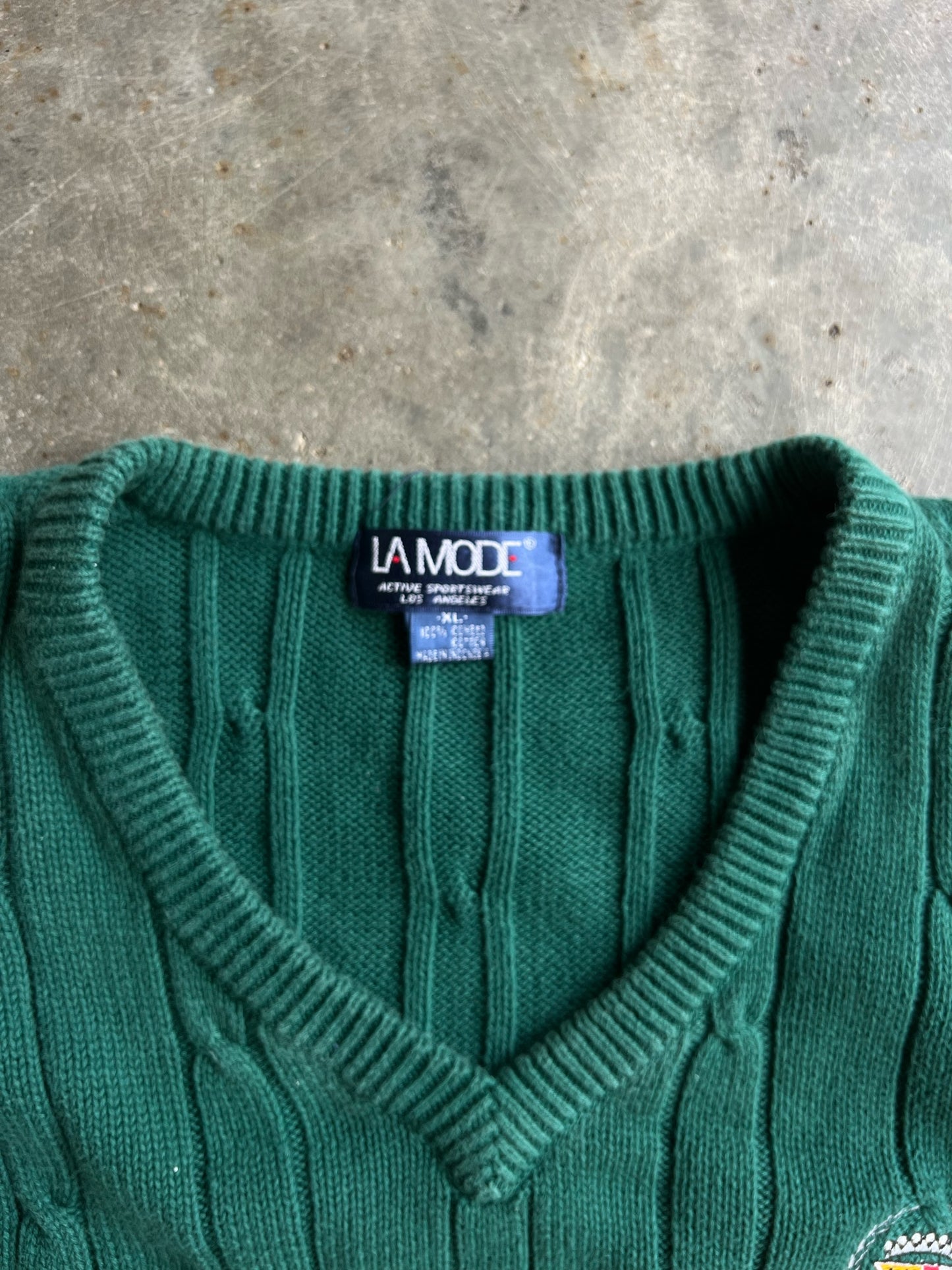 Vintage Green Cadillac Sweater Vest - XL